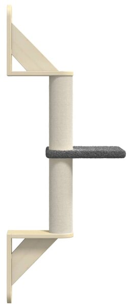 Nástěnné škrabadlo pro kočky se sloupkem tmavě šedé 85,5 cm 172394