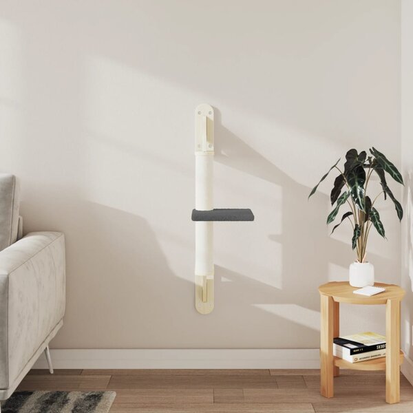 Nástěnné škrabadlo pro kočky se sloupkem tmavě šedé 85,5 cm 172394