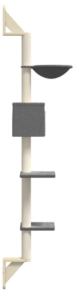 Nástěnné škrabadlo pro kočky se sloupkem tmavě šedé 187 cm 172400