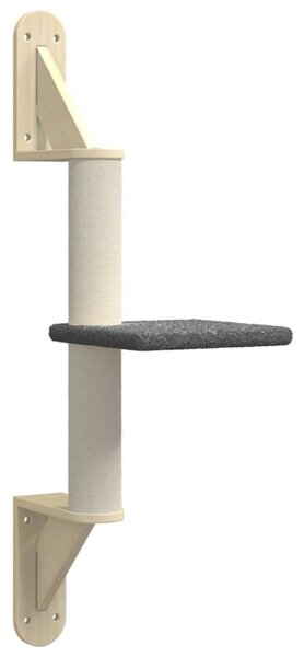 Nástěnné škrabadlo pro kočky se sloupkem tmavě šedé 85,5 cm 172394