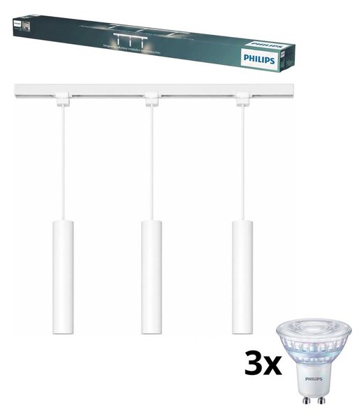 Philips - LED Stm. lustr na lanku v lišt syst EASYLINK 3xGU10/6,2W/230V 1m bílá