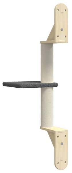 Nástěnné škrabadlo pro kočky se sloupkem tmavě šedé 85,5 cm 172394