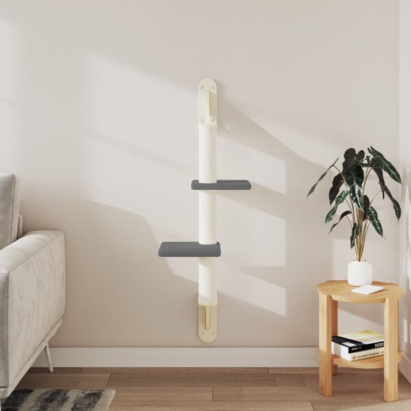 Nástěnné škrabadlo pro kočky se sloupkem tmavě šedé 108 cm 172412