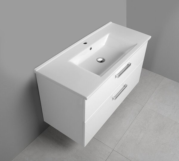 Aqualine Aqualine, VEGA umyvadlová skříňka 100cm, 2xzásuvka, bílá, VG103