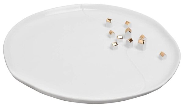 Porcelánový talíř s dekorací Village Gold 32 cm