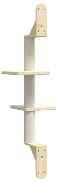 Nástěnné škrabadlo pro kočky se sloupkem krémové 108 cm 172410