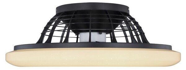 GLOBO 03628B TRAVO stropní svítidlo s ventilátorem LED D525mm 30W/1800lm 3000-6500K černá, opál, stmívatelné, dálkový ovladač, starlight