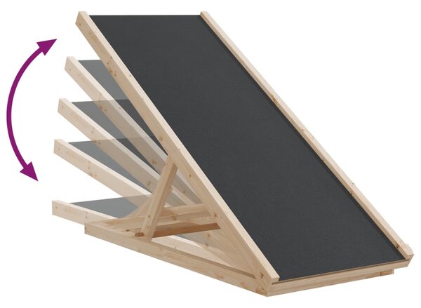 Rampa pro psy šedá 100 x 40 cm masivní jedlové dřevo 172417
