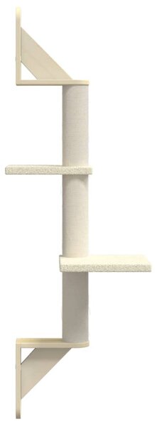 Nástěnné škrabadlo pro kočky se sloupkem krémové 108 cm 172410