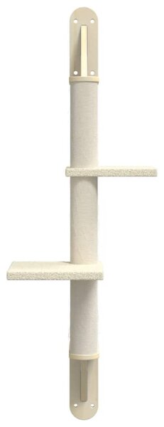 Nástěnné škrabadlo pro kočky se sloupkem krémové 108 cm 172410