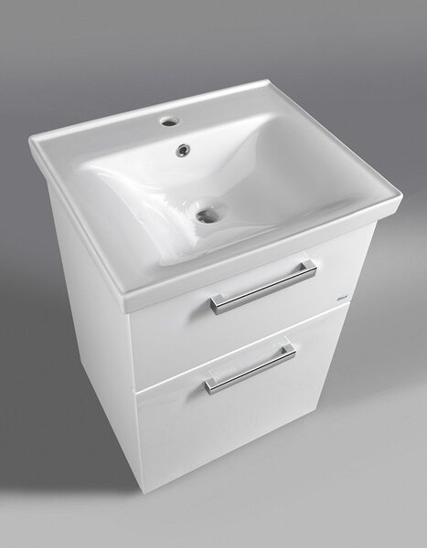 Aqualine Aqualine, VEGA umyvadlová skříňka 50cm, 2xzásuvka, bílá, VG053