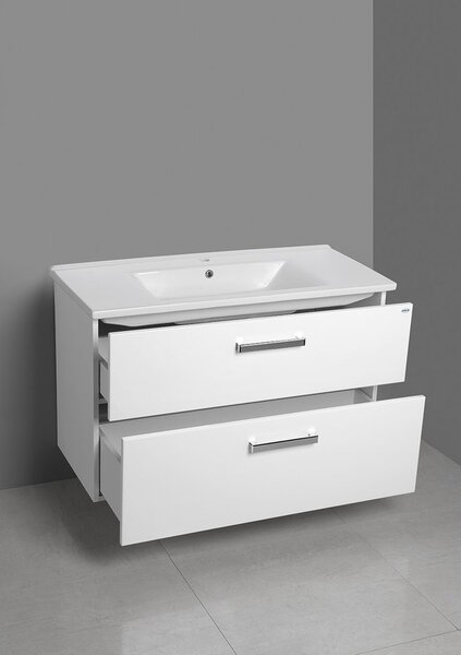 Aqualine Aqualine, VEGA umyvadlová skříňka 100cm, 2xzásuvka, bílá, VG103