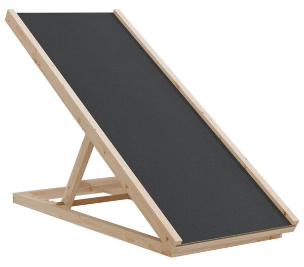 Rampa pro psy šedá 100 x 40 cm masivní jedlové dřevo 172417