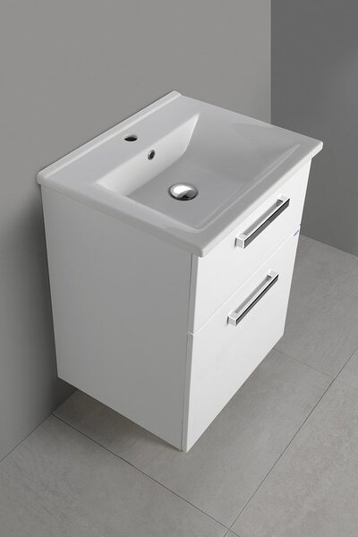 Aqualine Aqualine, VEGA umyvadlová skříňka 50cm, 2xzásuvka, bílá, VG053