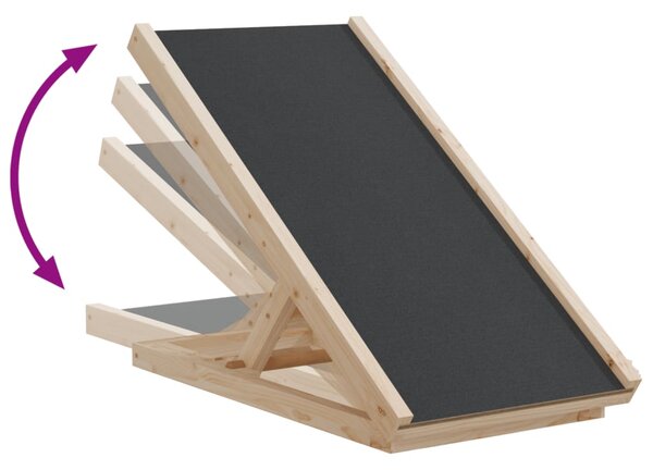 Rampa pro psy šedá 70 x 35 cm masivní jedlové dřevo 172418