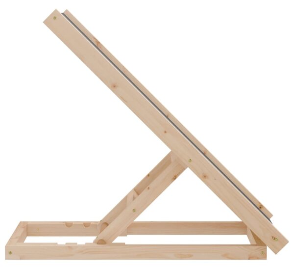 Rampa pro psy šedá 70 x 35 cm masivní jedlové dřevo 172418