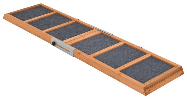 Rampa pro psy šedá 120 x 30 cm masivní jedlové dřevo 172419