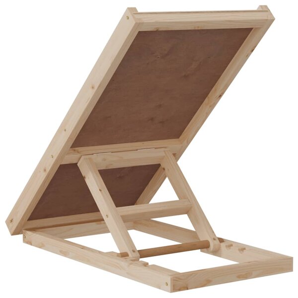 Rampa pro psy šedá 70 x 35 cm masivní jedlové dřevo 172418