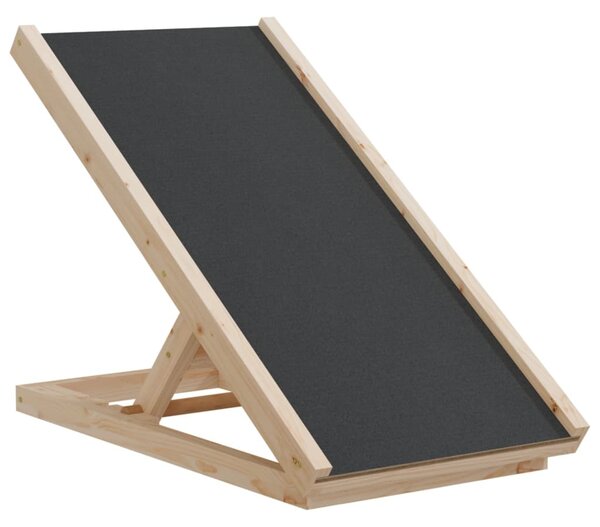 Rampa pro psy šedá 70 x 35 cm masivní jedlové dřevo 172418