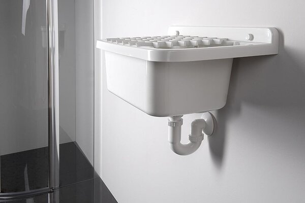 Aqualine Aqualine, Závěsná výlevka s odkládací plochou 50x34cm, plast, bílá, PI5050