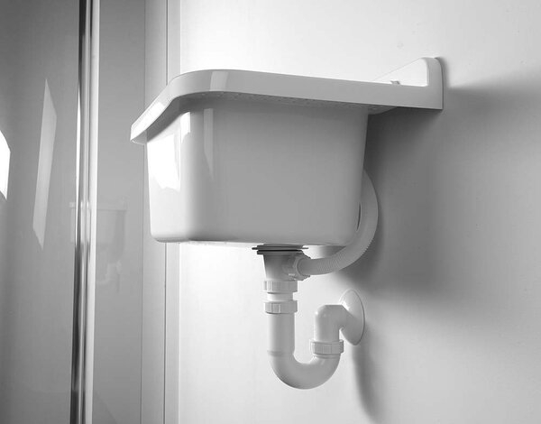 Aqualine Aqualine, Závěsná výlevka s odkládací plochou 50x34cm, plast, bílá, PI5050