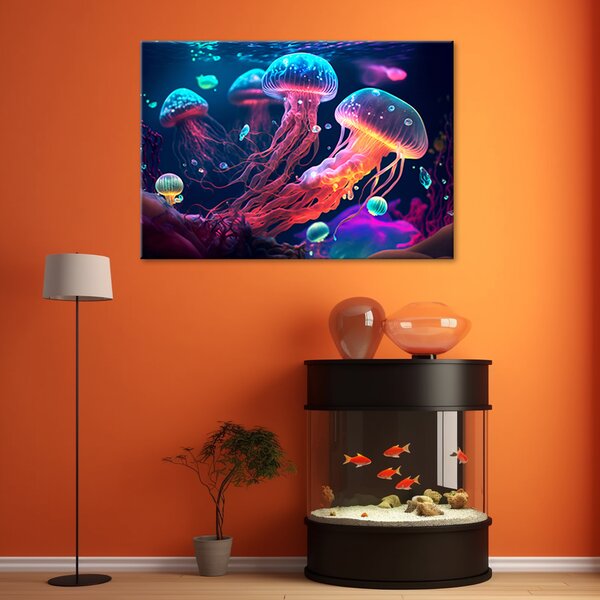 Obraz na plátně Svítící medúzy Rozměry: 60 x 40 cm
