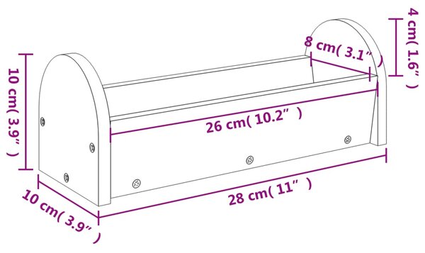 Seník pro králíky 28 x 10 x 10 cm masivní jedlové dřevo 172422