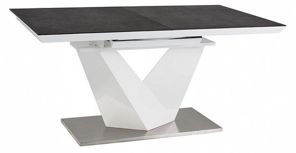 Alaras II Jídelní stůl 140, bílý lesk/černá