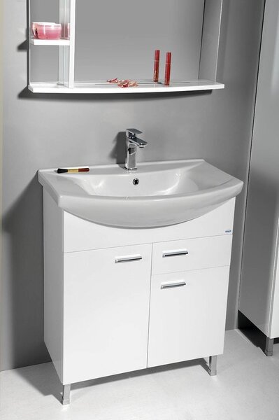Aqualine Aqualine, ZOJA umyvadlová skříňka 71,5x74x34cm, bílá, 51075A