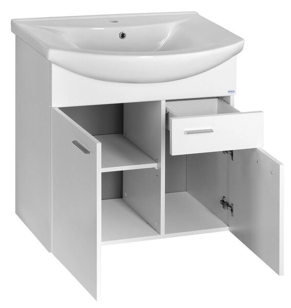 Aqualine Aqualine, ZOJA umyvadlová skříňka 71,5x74x34cm, bílá, 51075A