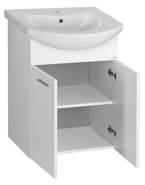 Aqualine Aqualine, ZOJA umyvadlová skříňka 50,5x74x30cm, bílá, 51055A
