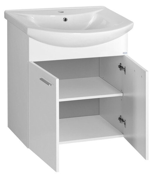 Aqualine Aqualine, ZOJA umyvadlová skříňka 61,5x74x32,5cm, 2x dvířka, bílá, 51063
