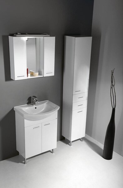 Aqualine Aqualine, ZOJA/KERAMIA FRESH skříňka vysoká s košem 35x184x29cm, bílá, 51230