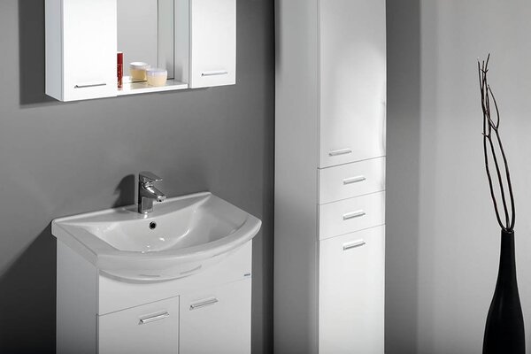 Aqualine Aqualine, ZOJA/KERAMIA FRESH skříňka vysoká s košem 35x184x29cm, bílá, 51230