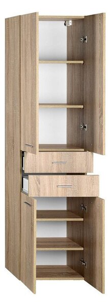 Aqualine Aqualine, ZOJA/KERAMIA FRESH skříňka vysoká 50x184x29cm, dub platin, zásuvky, 51296