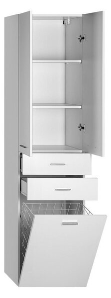 Aqualine Aqualine, ZOJA/KERAMIA FRESH skříňka vysoká s košem 50x184x29cm, bílá, 51293