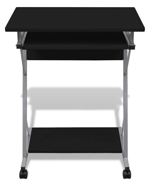 Kompaktní PC stůl s vysouvací deskou na klávesnici černý 20051