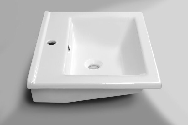Aqualine Aqualine, ZUNO 55 keramické umyvadlo nábytkové 55x45cm, bílá, 9055
