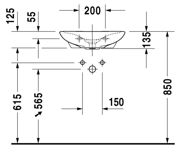 Duravit PuraVida - Umyvadlo 500x420 mm, bez přepadu, bílá 0720500000