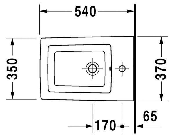 Duravit 2nd floor - Závěsný bidet 540x370 mm s přepadem, bílá 2254150000