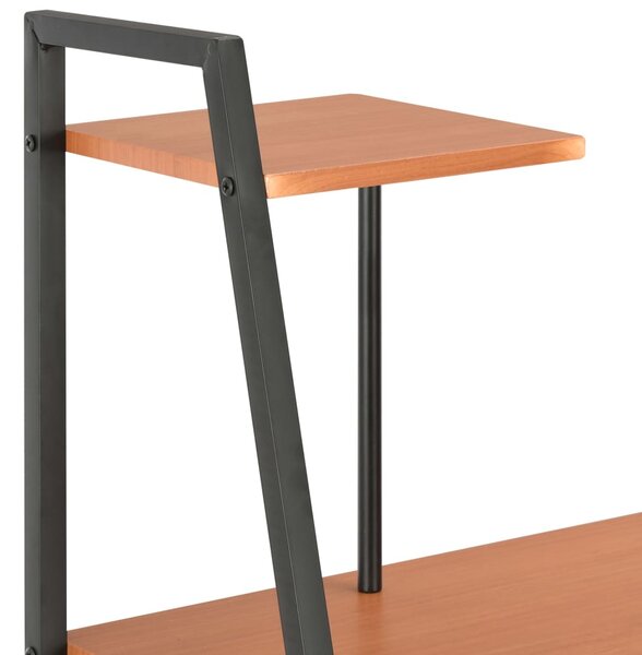 Psací stůl s poličkami černý a hnědý 102 x 50 x 117 cm 20285