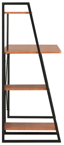 Psací stůl s poličkami černý a hnědý 102 x 50 x 117 cm 20285