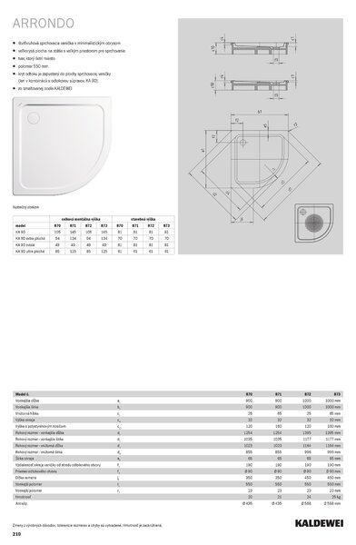 Kaldewei Arrondo - Sprchová vanička s polystyrenovým nosičem 900x900 mm, alpská bílá 460048040001