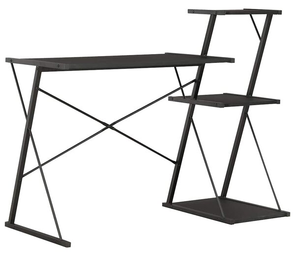 Psací stůl s poličkou černý 116 x 50 x 93 cm 20288
