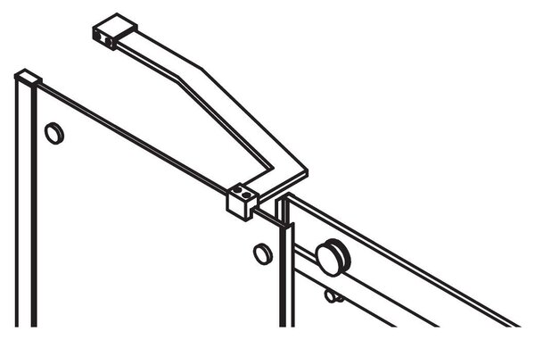 Gelco Gelco, DRAGON BLACK vzpěra k zástěnám 300x150mm, černá matná, GDV300B