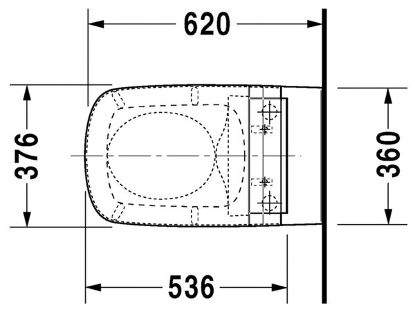Duravit DuraStyle - Závěsné WC pro SensoWash® 620x370 mm, bílá 2537590000
