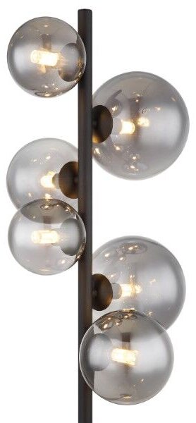 GLOBO 56133-6S RIHA stojací lampa V1550mm 6xG9 matná černá, kouřová