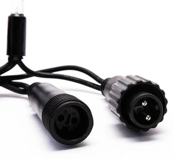 DECOLED Easy Fix LED světelný řetěz, 5 m, venkovní, kontura, teple bílá, 60 diod, černý kabel, IP67
