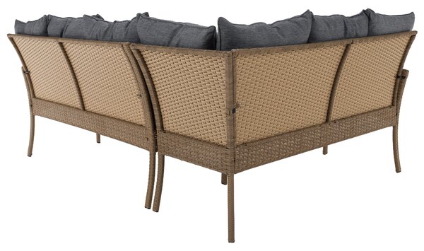 KONDELA Zahradní ratanový set, přírodní/světle šedá, RANDI