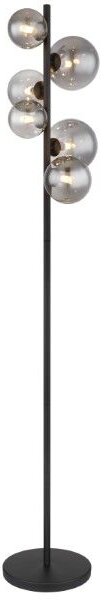GLOBO 56133-6S RIHA stojací lampa V1550mm 6xG9 matná černá, kouřová